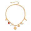 Elegant Shell Crosses Necklace Jewelry Accessory for Women with Gold Charm and Bohemians Summer Seashells Designs