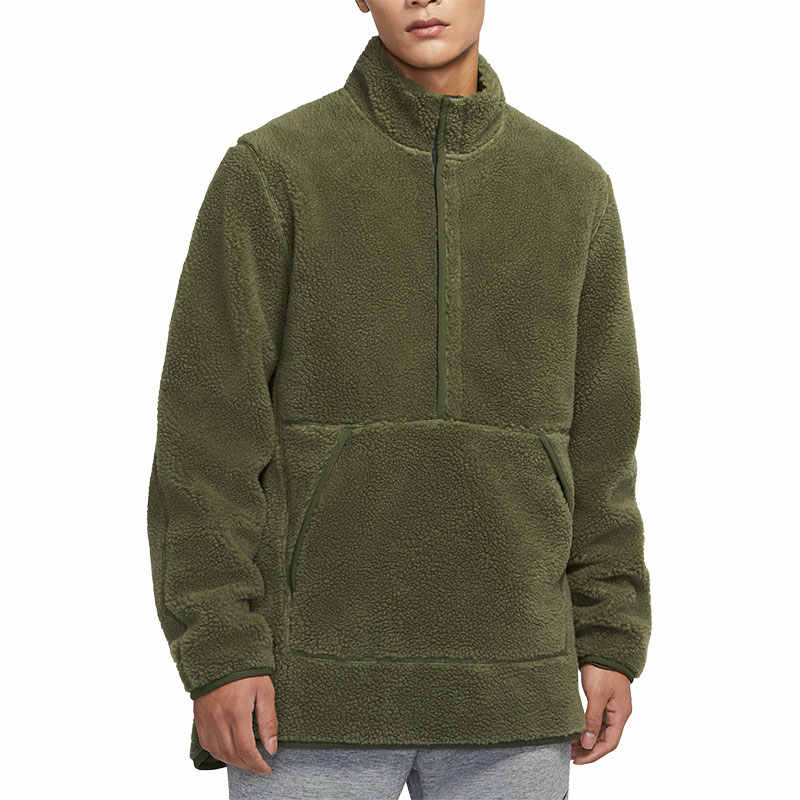 Nike Casual Minimalist Warm Stand Collar Long Sleeve Fleece Jacket Men Jacket Dark-Green DD2183-326