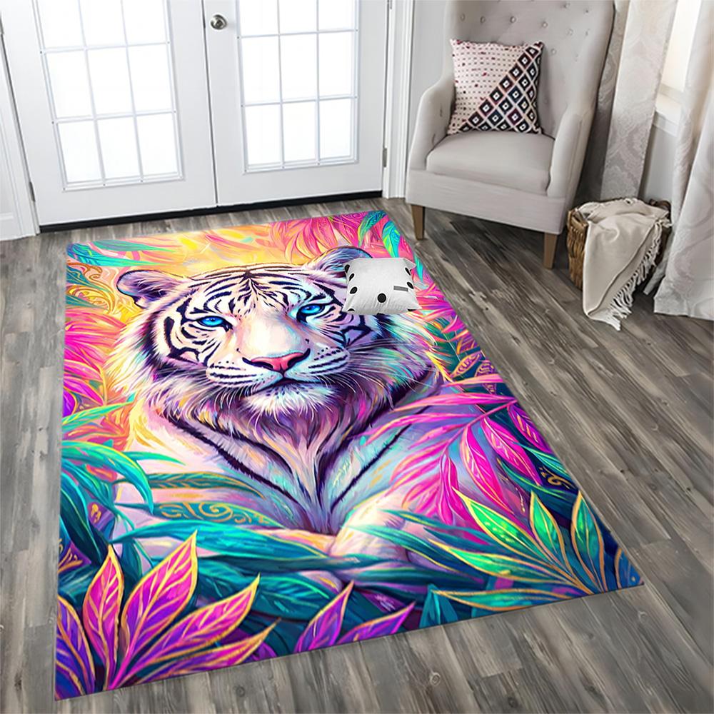 White Tiger Family for Living Room Rug, BedRoom Rug, Study Room Rug, Hallway Decoration, Perfect for Home Decoration or Holiday Gifts