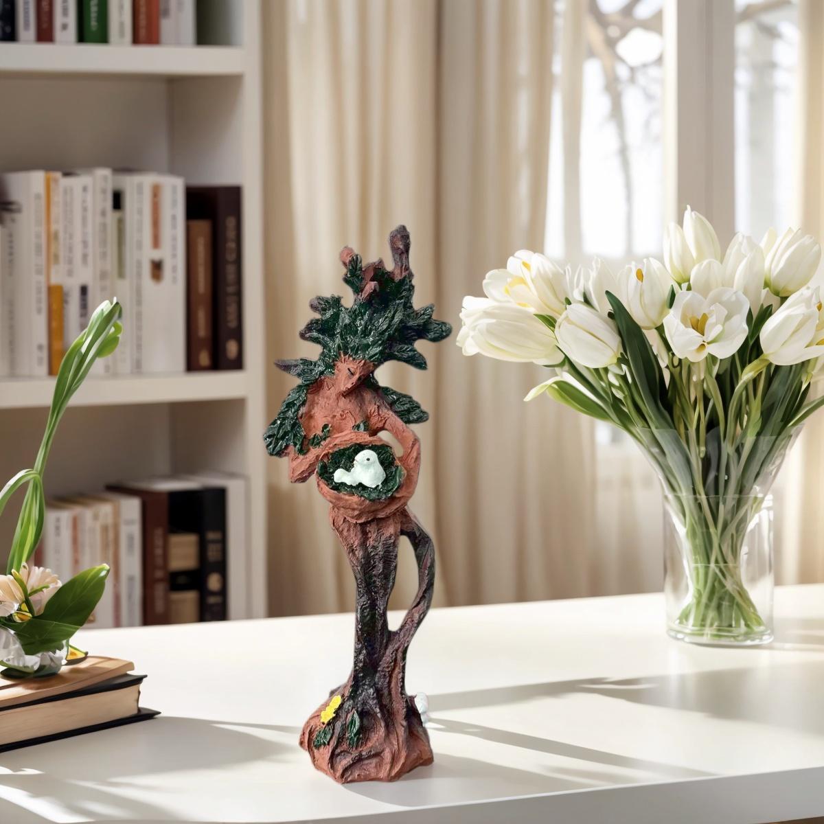 

1 Piece Resin Forest Goddess Bird Statue Desktop Decoration, Suitable for Various Room Types, Gardens, and Hanukkah and Earth