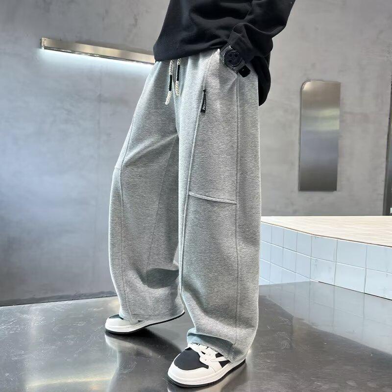 Spring Kids Wide Leg Sweatpants Teenage Boys Sports Pants Streetwear Fashion Loose Trousers Children Elastic Waist Pants