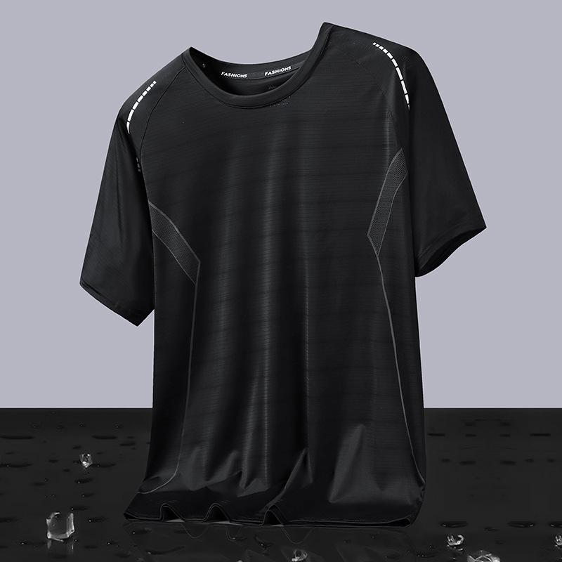 T-shirt Short Sleeved Sports Men's Quick Drying T-shirt Ice Silk Breathable Fitness Suit Casual Loose Fitting T-shirt