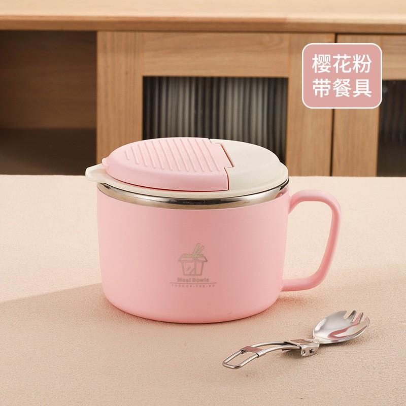 Stainless Steel Soup Bowl With Lid Students Large Capacity 304 Food-Grade Round Dinner Modern Minimalist Design
