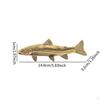 Brass Fish Statue Desk Topper Craft Retro Tea Pet Artware Good Fortune Lucky Figurine Desktop