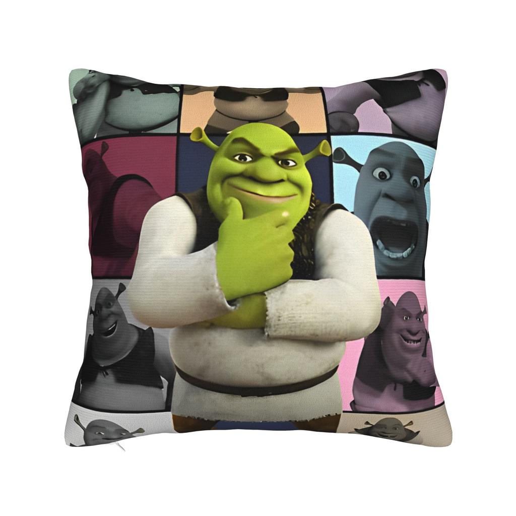 Shreks Meme Funny Pillowcase Polyester Cushion Cover Decoration Pillow Case Cover Home Zippered 18'