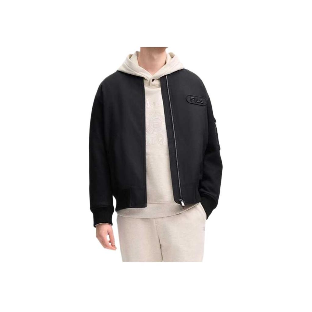 New FILA FILA MILANO Italian Luxury Sports Collection SS25 Baseball Jacket Men's Black F11M515703F-BK