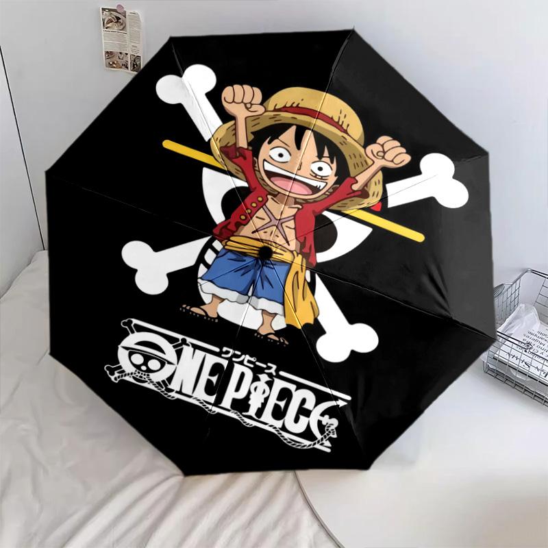 1 PC Automatic Folding Umbrella - One Piece Monkey D Luffy Pattern Portable Foldable Design With 8 Ribs Christmas Birthday Gifts
