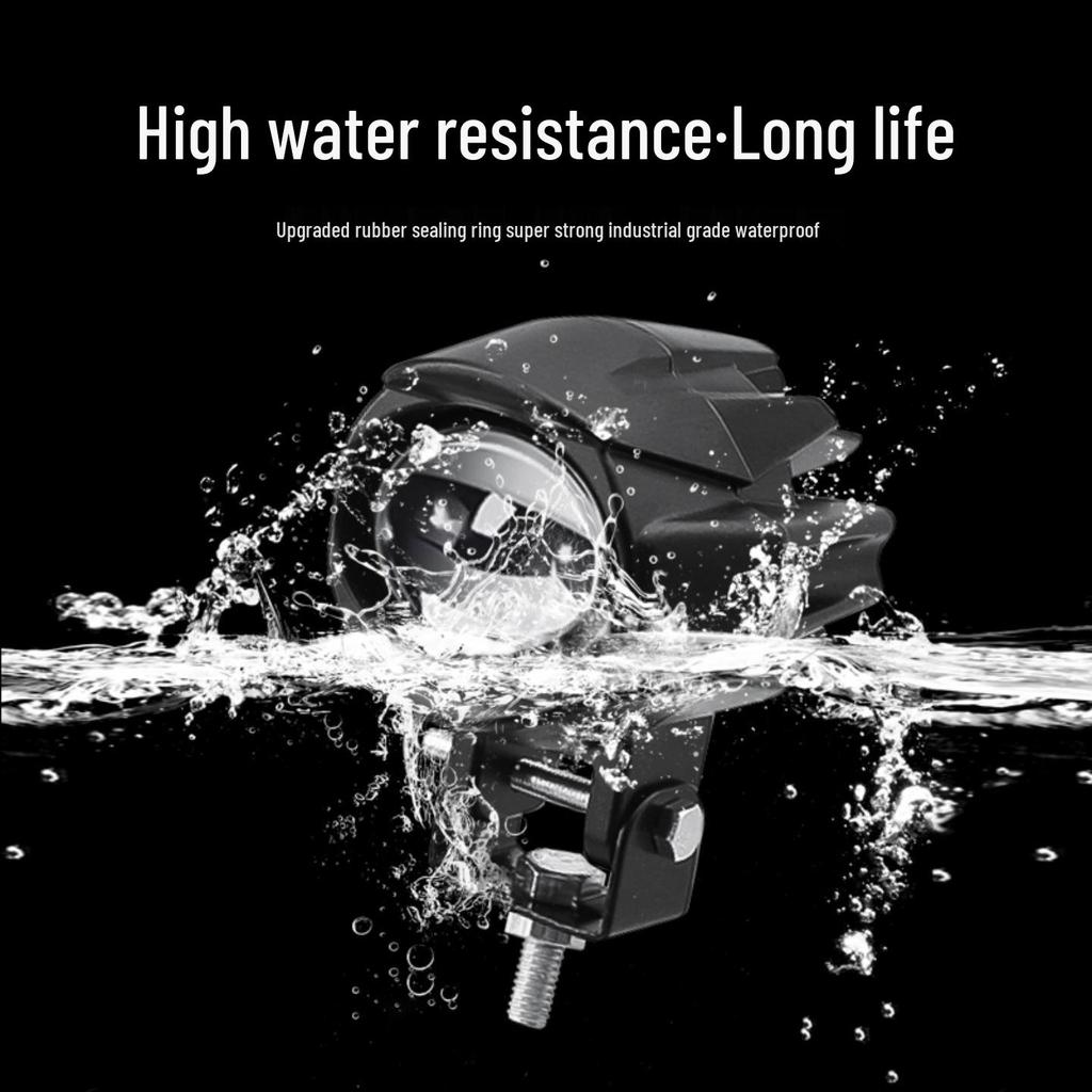 Dual Color 80V LED Headlight for Motorcycles: Super Bright High/Low Beam In White/Yellow