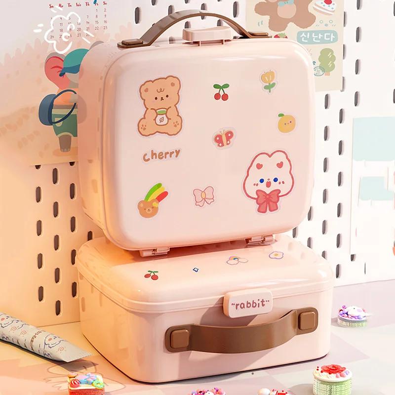 

Портативный дорожный чемодан для игрушек, печенья, торта, коробка для хранения косметики для девочек, милый подарок для детей, многофункциональные коробки