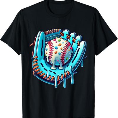 Baseball Drip Design IJssprinkels Baseballspeler T-shirt