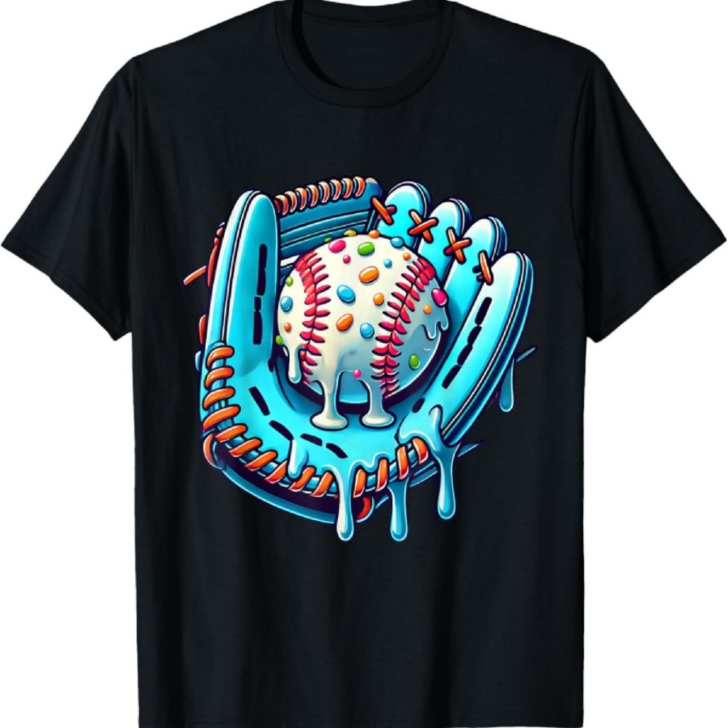 

Baseball Drip Design Ice Cream Sprinkles Baseball Player T-Shirt XXXXXL чорний
