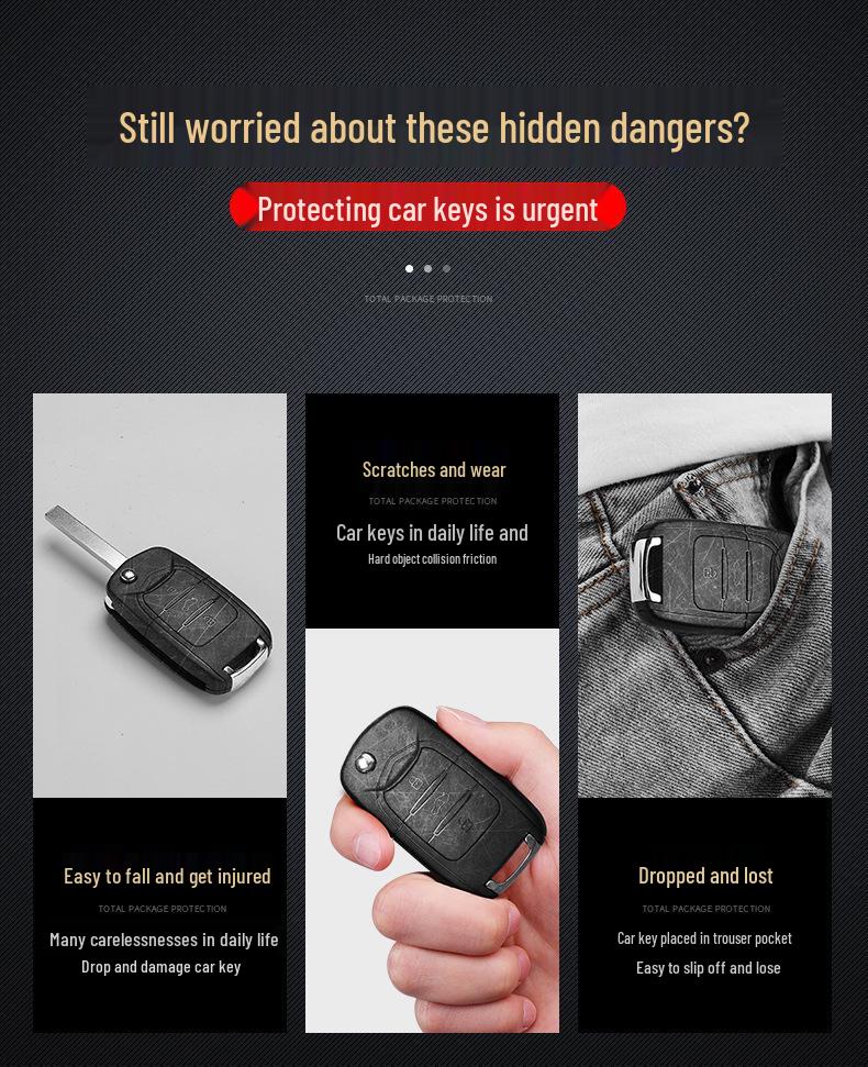 Baojun Car Key Case Set for Models 510, 730, 310W, 200E, 100, 560, 530, 630 with Aluminum Alloy Buckle