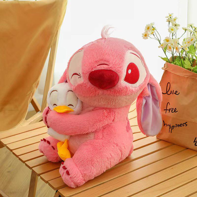 Stitch Hugging Duck Plush Toy - Large Internet Celebrity Doll Gift