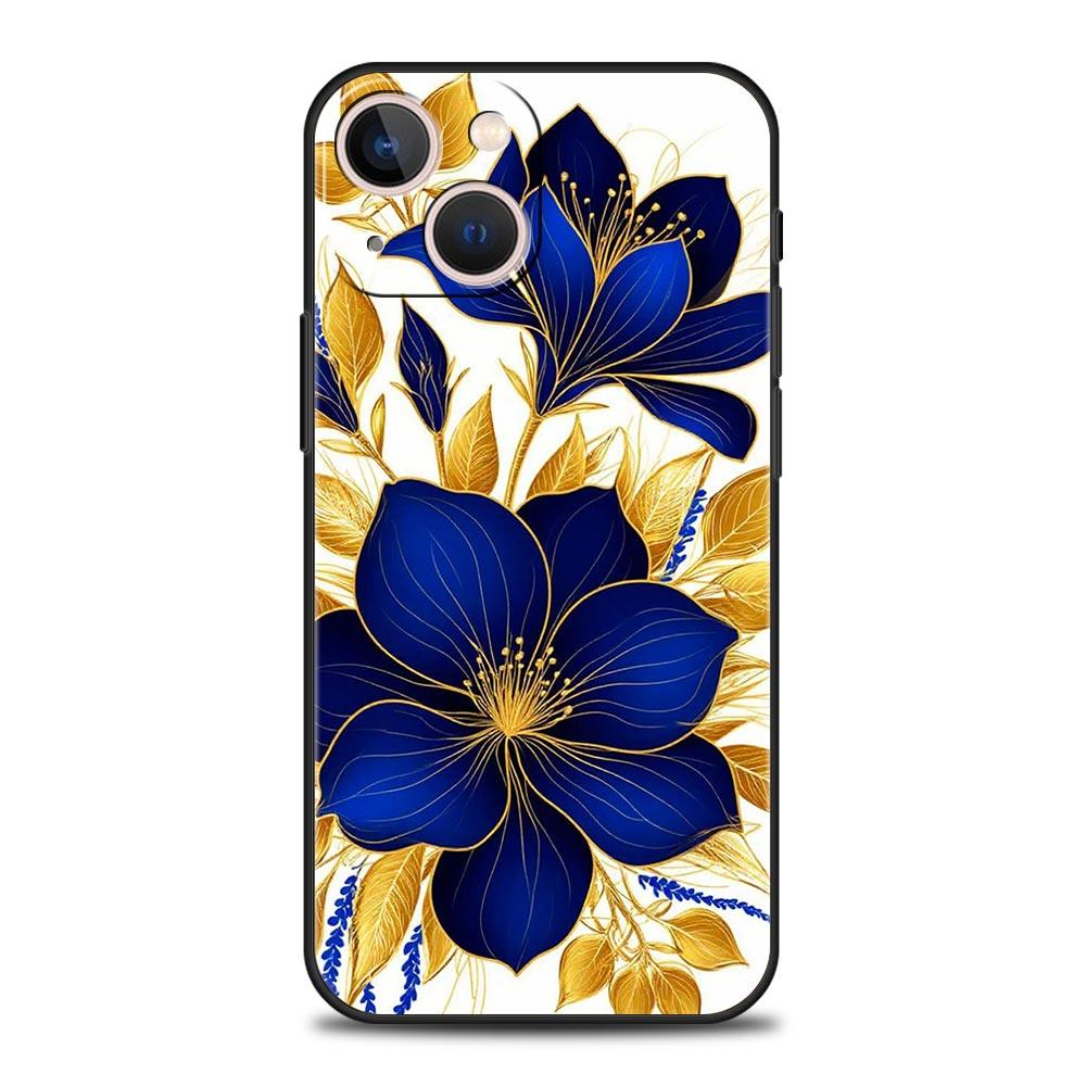 Phone Case For iPhone 17 16e 15 14 13 12 11 Pro Max SE 7 8 Plus Shell iPhone 16 Soft TPU Cover Ink Wash Painting Flower