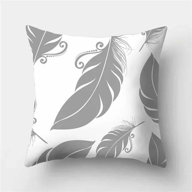 Home Decor Stylish Gray Pattern Digital Print Pillow Covers Pattern Cushion Cover Suitable for Sofa Bedroom Car Pillow Cover