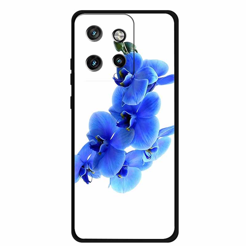

For Motorola Edge 60 Neo 5G 2025 Phone Case 6.36 Floral Painted Soft TPU Black Silicone Back Cover For Moto Edge 60 Neo Fundas Moto Edge 60 Neo