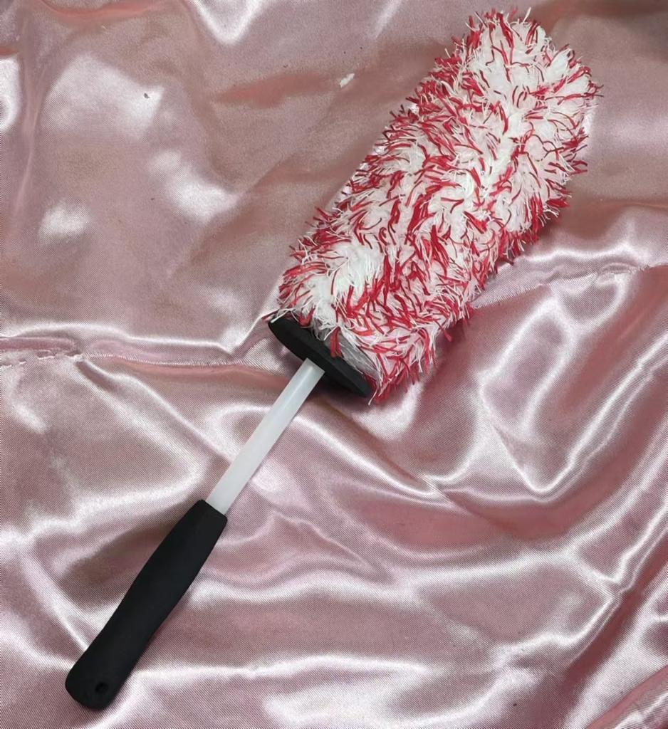 1pc Black & Blue Ultra-Fine Fiber Car Wheel Brush, Tire Rim Cleaning Brush, Car Wheel Cleaner, Non-Electrified