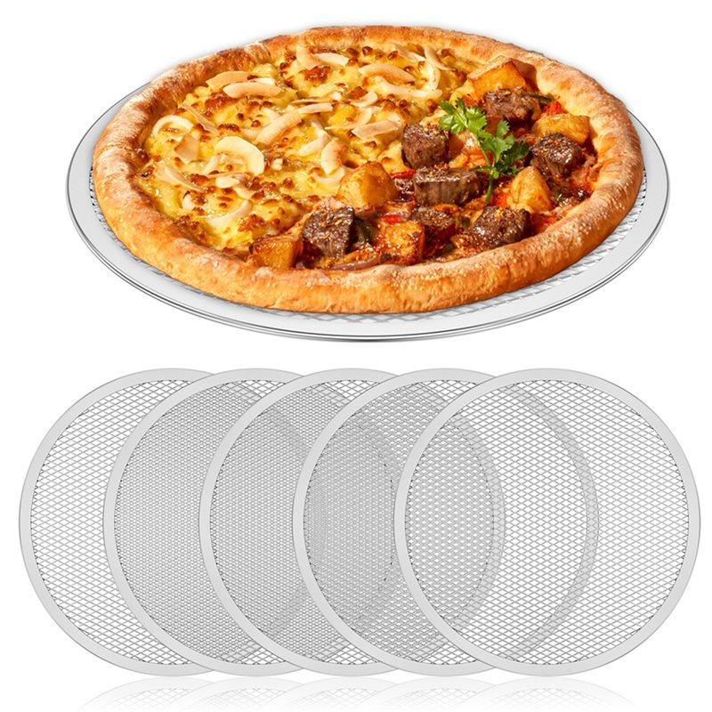 Temperature Resistant 6Pcs 12Inch Pizza Screen Non-Stick Oven Baking Tray Reusable Mesh Pan