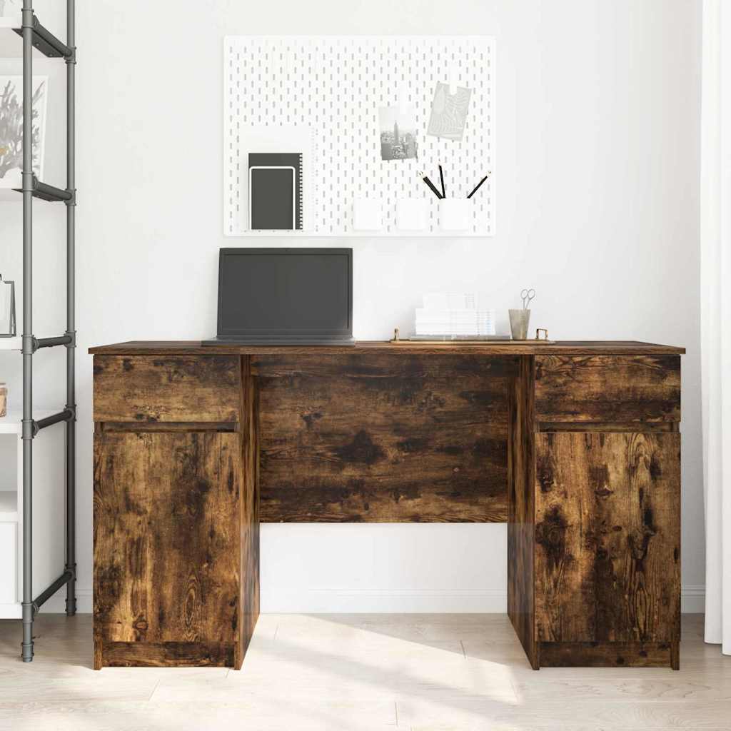 Smoke Oak Desk 140 x 49 x 76 cm Wood Based Material