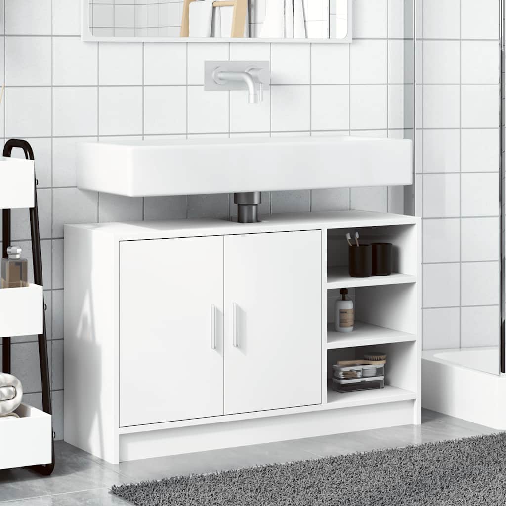 Vidaxl Under-Sink Cabinet, White 90X29X55 Cm, Wood-Based Material