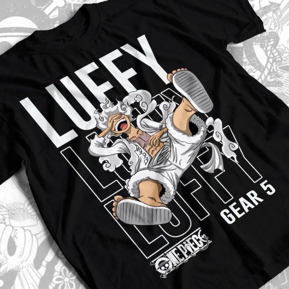 

Summer 2026 One Piece Luffy No 5 Sunnika American Street Fashion Theme 100 Cotton Printed Loose Tshirt for Boys and Girls S