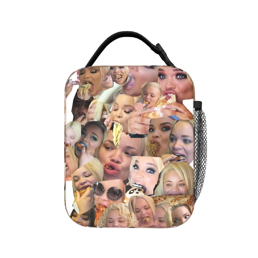 Trisha Paytas Lunch Bag Vintage Lunch Box Travel Portable Zipper Tote Food Bags For Women Oxford Print Cooler Bag