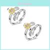 Adjustable Sunflower Rotating Silver Ring With Diamond Simple And Serene Hand Embracing Ring