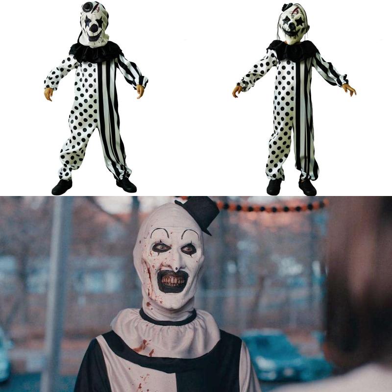 Clown Cosplay Terrifier Clothing Polyester Onesie Mask Halloween Party Costume