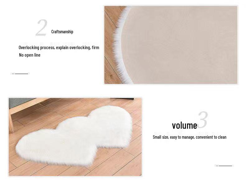 Cozy Imitation Wool Bedside Rug – Long-Pile Bedroom or Living Room Blanket Mat