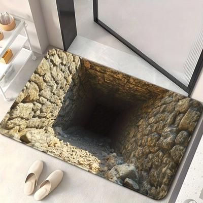 Water-absorbing Bathroom Carpet Non-slip Bedroom Door Rug Optical Illusion Doormat  Home Decor