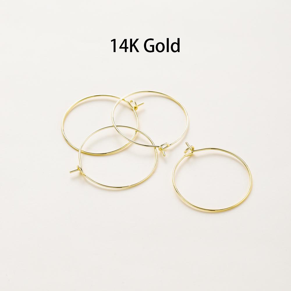 10 Stück 15mm 20mm 25mm 14K 18K Gold Große Ohrring-Drahtbügel Kreise Ohrschleifen Für DIY Schmuckherstellung Ohrring-Dekoration Zubehör