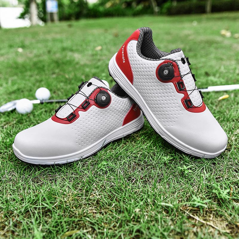 Professionella antisladd vattentäta golfskor med knoppar Spänne Unisex skor Lättvikts golfsneakers