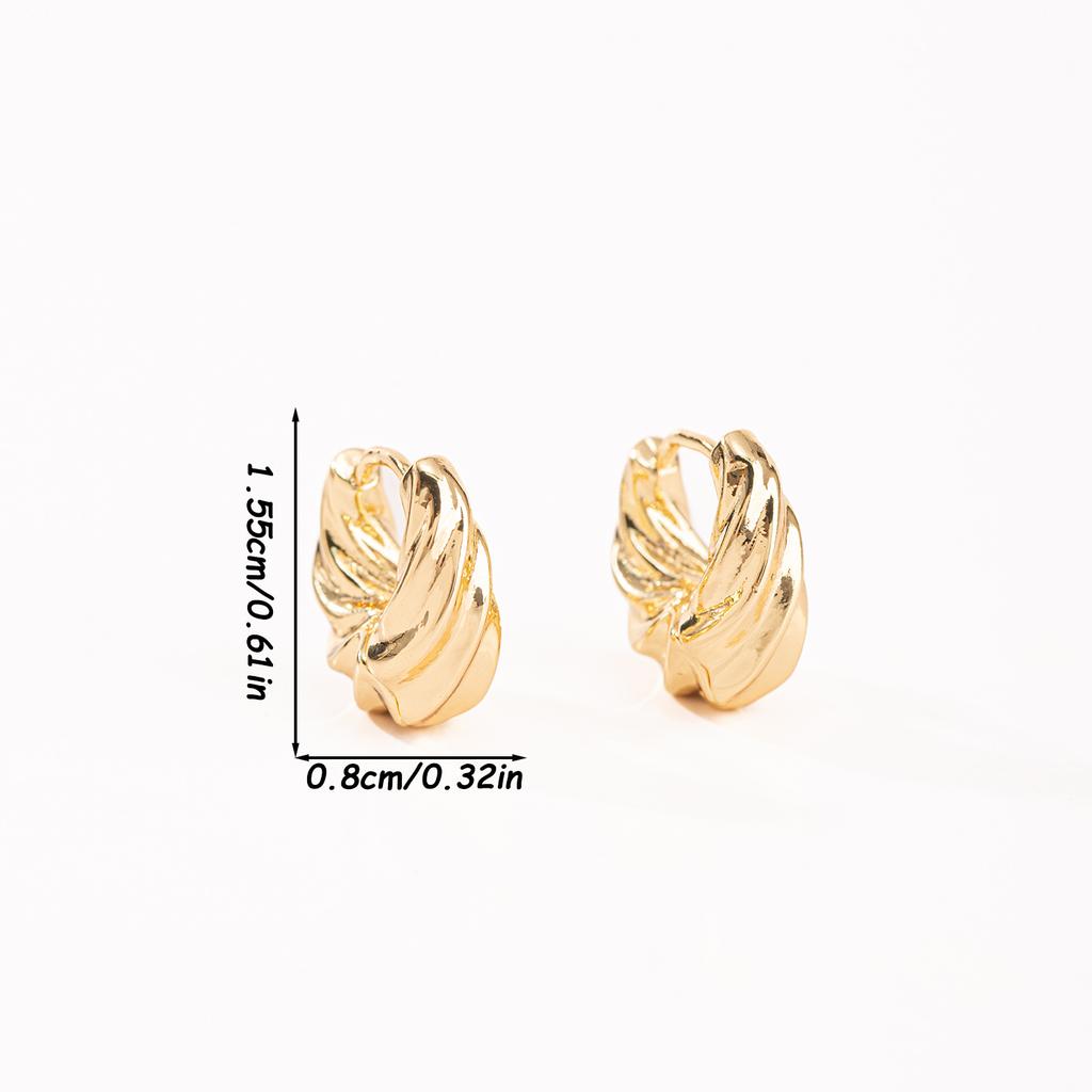 1 Pair Smooth Twisted Thread Croissant Huggie Earrings Unique Personalized Ear Accessories Suitable for Daily Casual