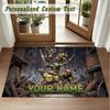 Crystal Velvet Square Rug Custom NameTeenage Mutant Ninja Turtles Pattern Non Slip Home Floor Decor Rug