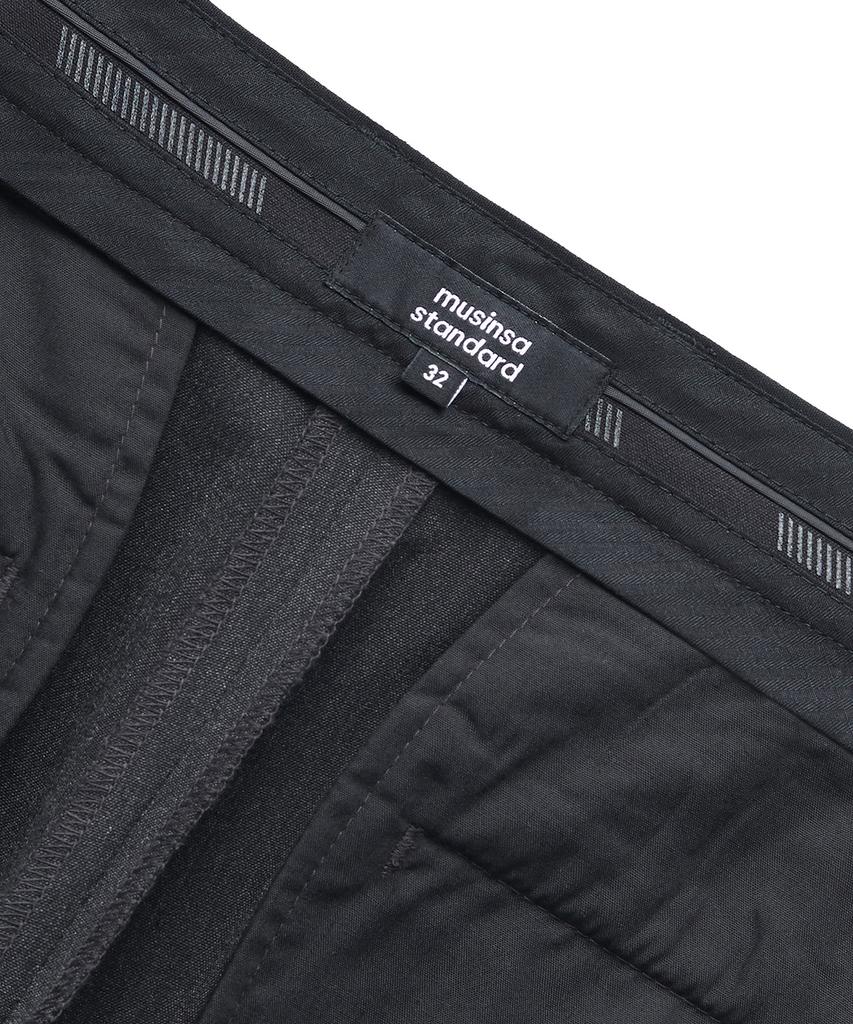 MUSINSA STANDARD Lightweight Wide Hidden Elastic Waist Slacks [Charcoal Gray]