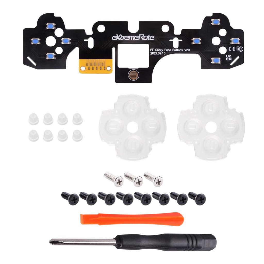 eXtremeRate Face Clicky Kit V2 for PS5 Controller Custom Tactile Dpad Action Mouse Click Kit for PS5 Controller BDM-010 & BDM-020, Buttons,