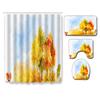 Watercolor Textured Bathroom Shower Curtain Floor Mat Toilet Cover Foot Mat Four-Piece Set