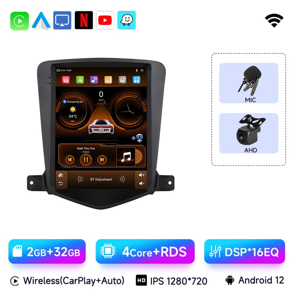 JIUYIN 9.7" Android 13 Car Radio for Chevrolet Cruze J300 2008-2012 Multimedia Player GPS 2din Carplay Auto Stereo DVD Head Unit