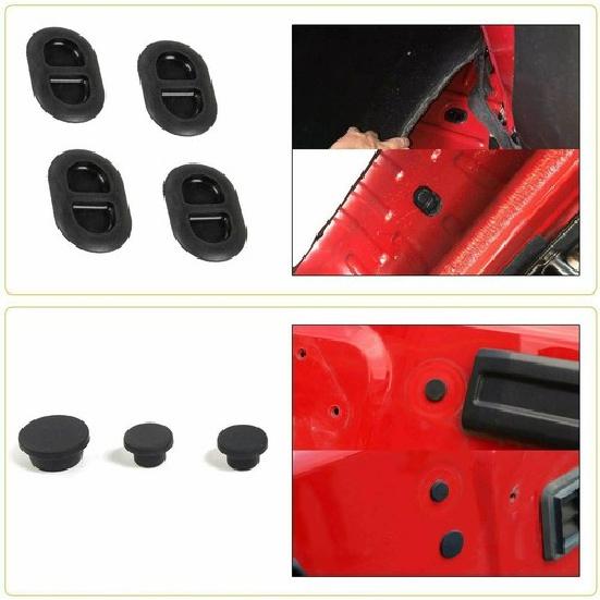 7X Bakluckepluggar Golvavlopp Gummitäckesats för Jeep Wrangler JK 07-18 Svart