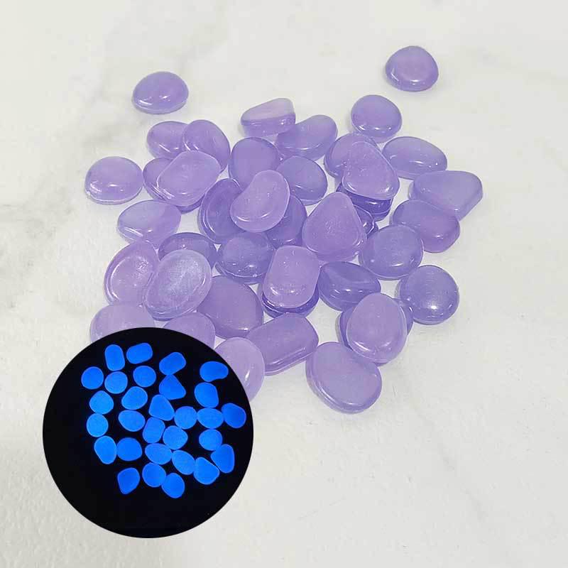 100 pcs Glowing Pebbles for Aquarium and Garden - 2cm Fluorescent Luminous Stones
