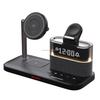 New Desk Stand Magnetic Wireless Charger Fast Wireless Charging 15W Output Type-C Port LED Colorful Lights Digital Display Clock