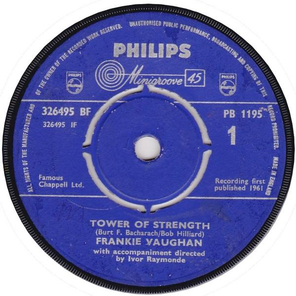 7inch Record FRANKIE VAUGHAN - Tower Of Strength PB1195 Philips 1961 UK Rock Used