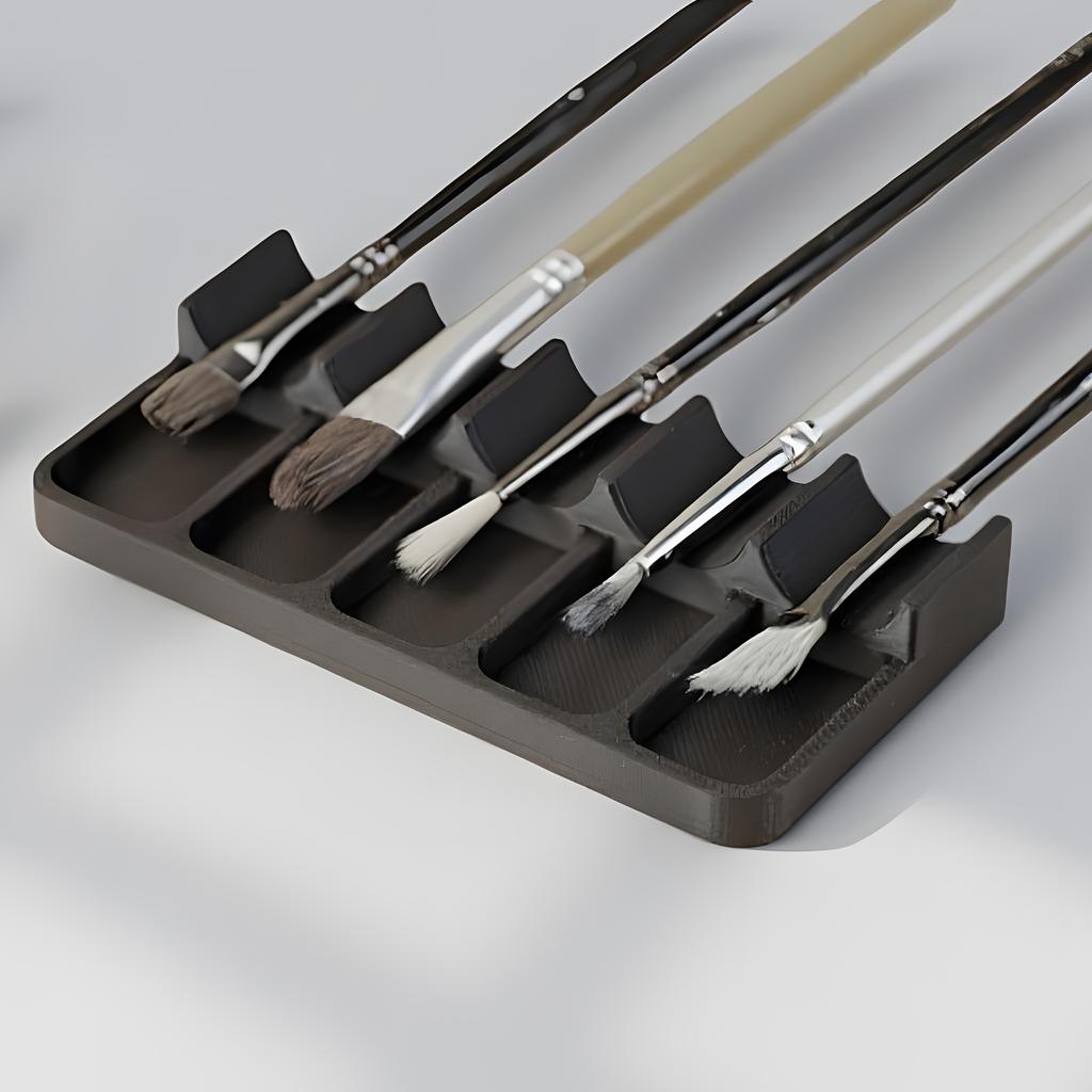 3D Printed Plastic Brush Holder Lightweight Portable Painting Brush Rest Holder Space-Saving Mini Size Brush Storage Box