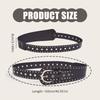 Punk Style Studded Waistband PU Leather Belt for Men and Women Fashionable Waist Ornament with Buckle Design