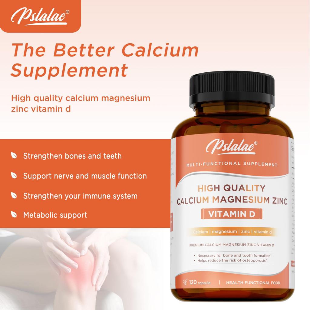 Calcium Magnesium Zinc Supplement - Bone Health, Muscle Function, Heart Health and Immune Support