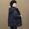 Women's Winter Thickened Jackets Down Cotton Parkas Hooded Quilted  Pockets Coat Middle Aged  Women Overcoat