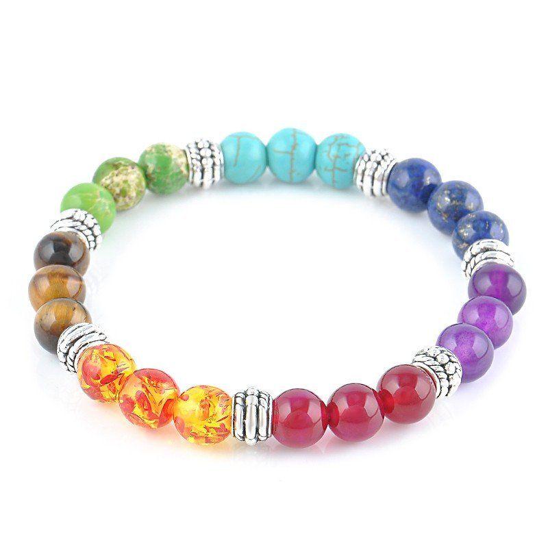 Fashion Women 7 Colors Beads Charm Lava Stones Gift Bracelet