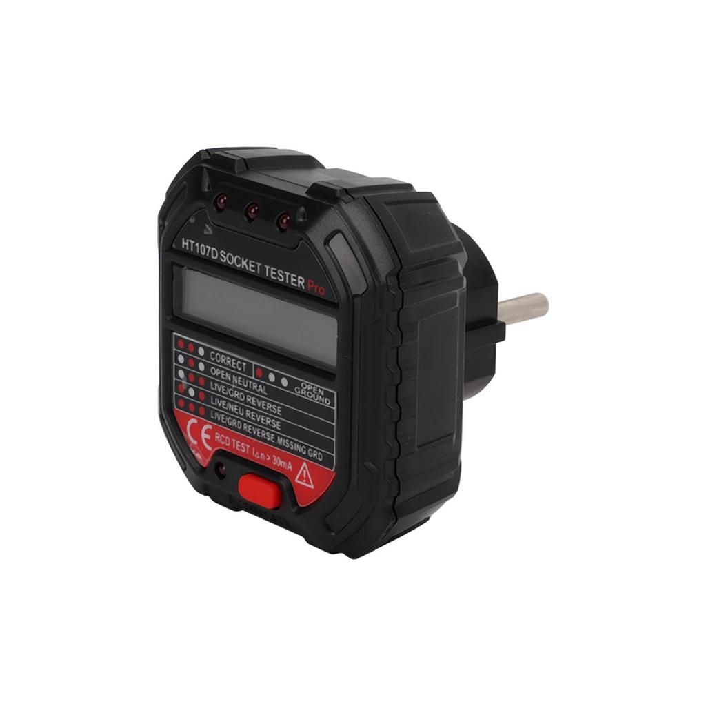 HT107D Multifunctional Socket Tester Digital Display Electrical Ground Wire Detector 45 65Hz