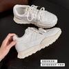 Inner height-increasing little white shoes for women and small men 2025 spring new retro polished thick-soled versatile Agam training casual shoes
