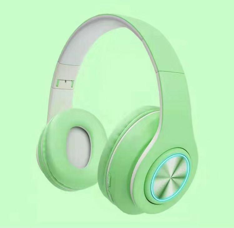 New B39 Luminous Wireless Bluetooth Headset: Foldable, Head-Mounted, Call-Ready, with Plug-in Card Feature
